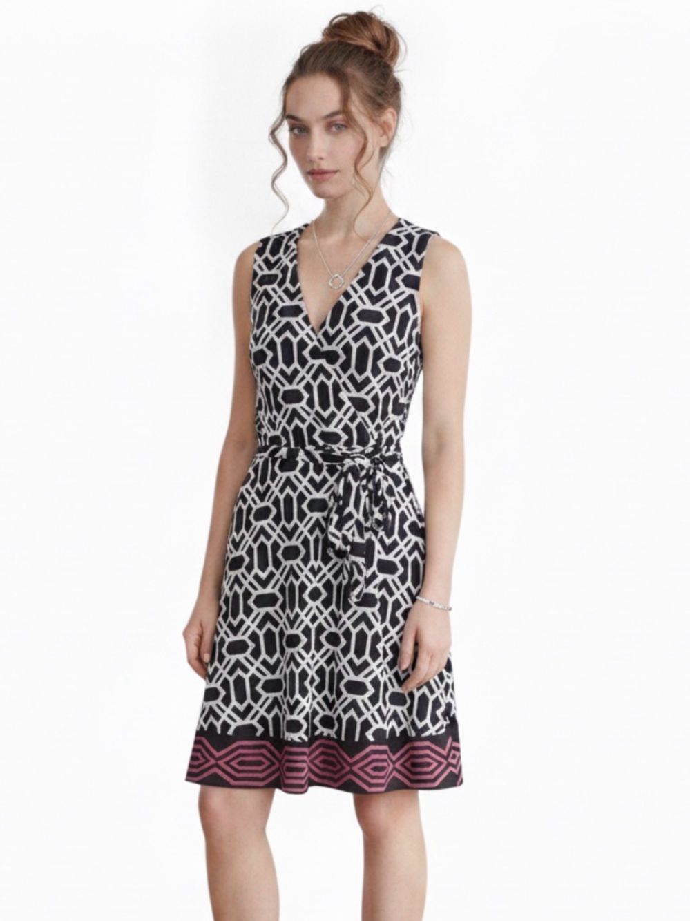 💗5 FOR $25💗 INC International Concepts Geometric Faux Wrap Dress Size S